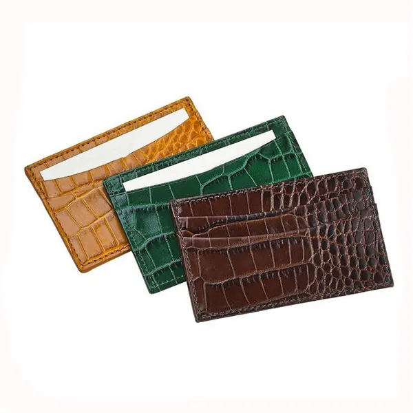 Colorful Crocodile Embossed Leather Credit Card On Sales