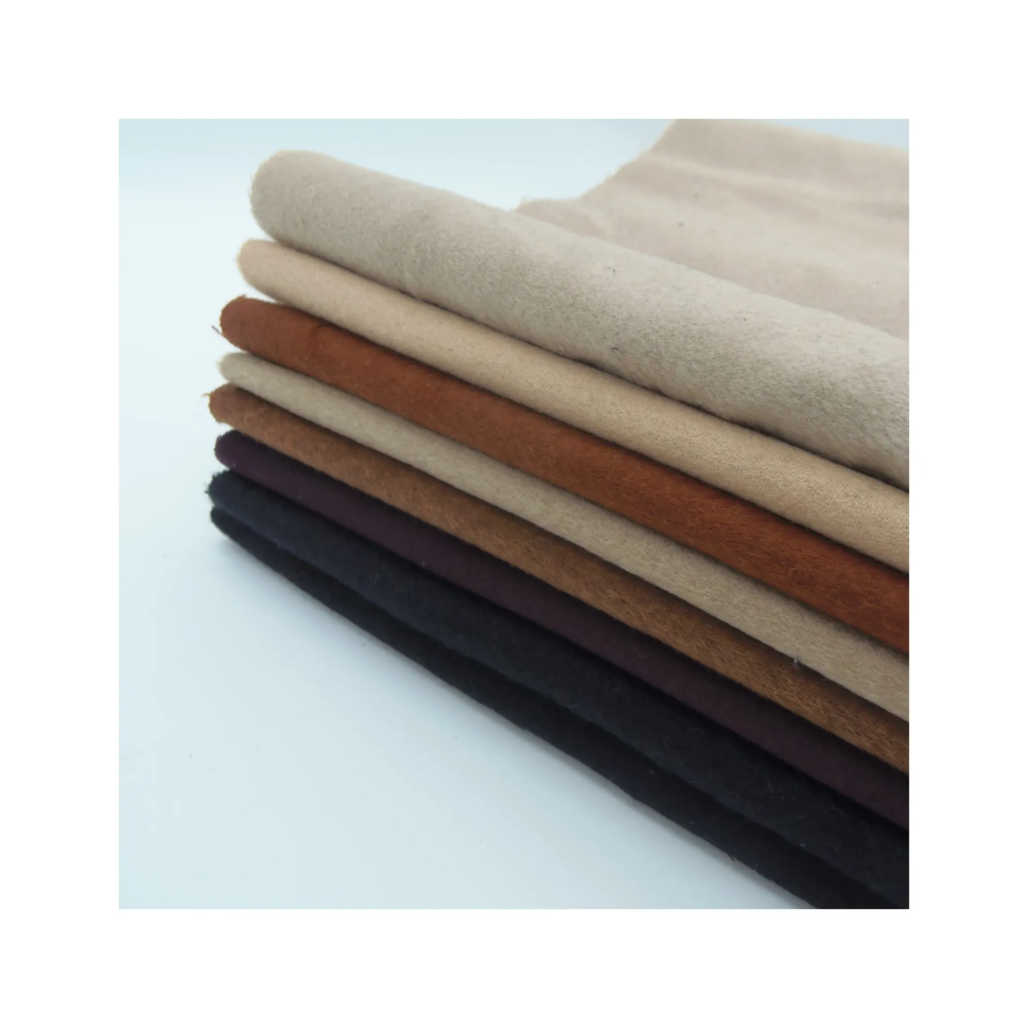 One - sided solid casual half - worsted wool one - sided viscose blended woolen fabric
