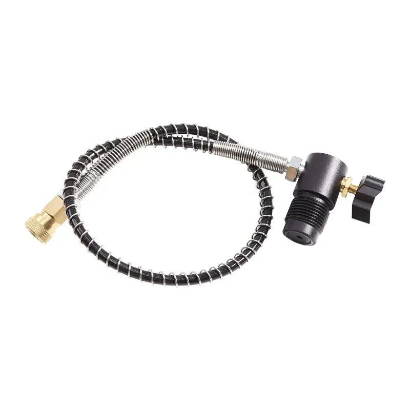 PCP Air Rifle Din 300bar G5/8 Charging Adaptor Adapter with 24inch High Pressure Reinforced Remote Hose & 8mm Female QD