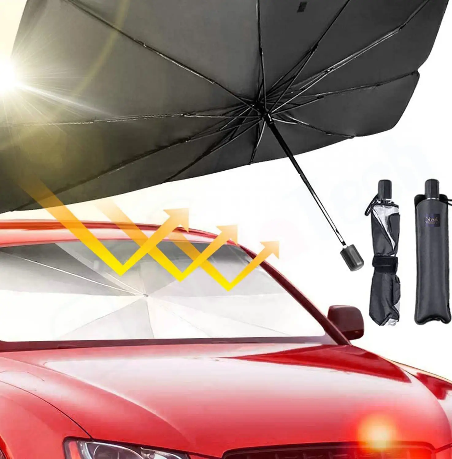 Amazon лобовое стекло автомобильный Зонт светоотражающий складной зонт для лобового стекла автомобильные блоки для переднего стекла УФ-лучи теплоотдача сохраняет прохладу автомобиля
