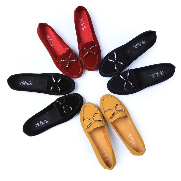 HLS133 wholesale spring fashion ladies flat casual bowknot shoes elegant simple work shoes for women