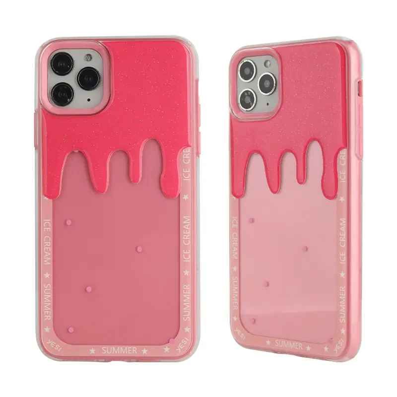 2021 Hot sales TPU phone case with factory price for Iphone 12 TPU+PC Fundas con epoxy 3D Helado mobile phone bags & case