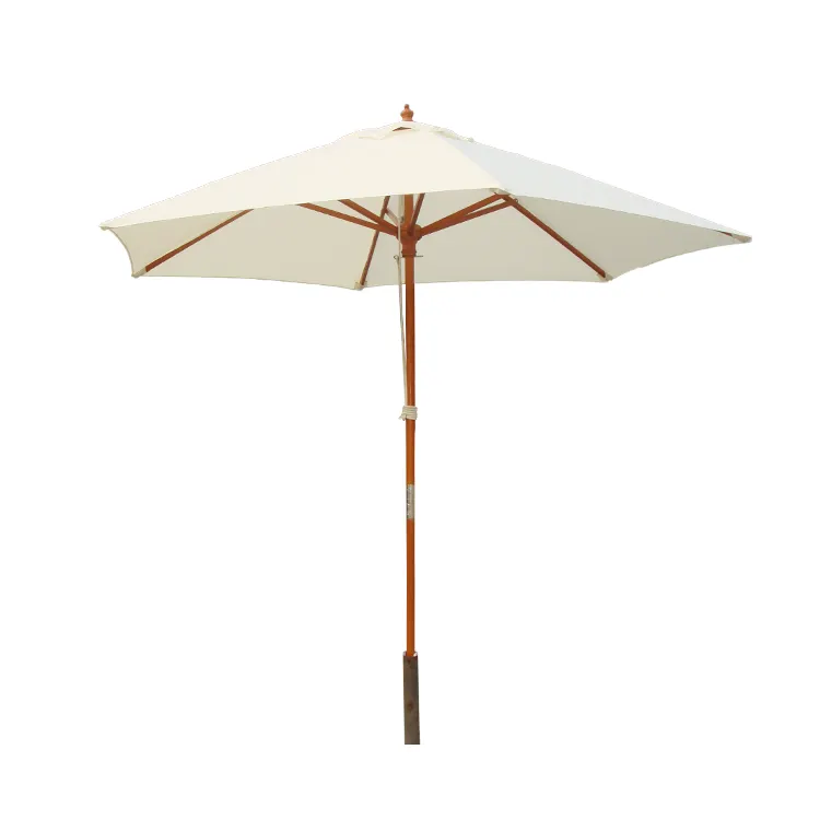 Goodluck wholesale outdoor wood sun garden parasol umbrella cafe patio garden umbrellas