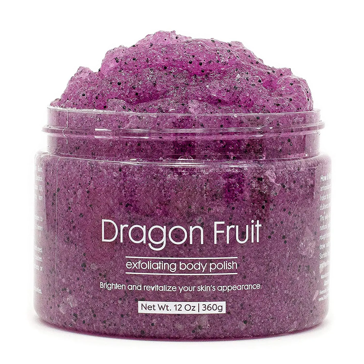 Private Label High Quality Whitening Moisturizing Exfoliating Remove Dead Skin Vegan Organic Natural Dragon Fruit Body Scrub