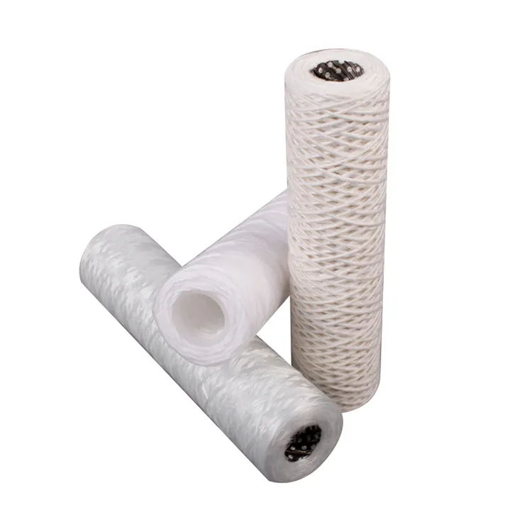 PP / Absorbent Cotton / Fiberglass 1 Micron String Wound /Yarn Filter Cartridge with 20 Inch Core