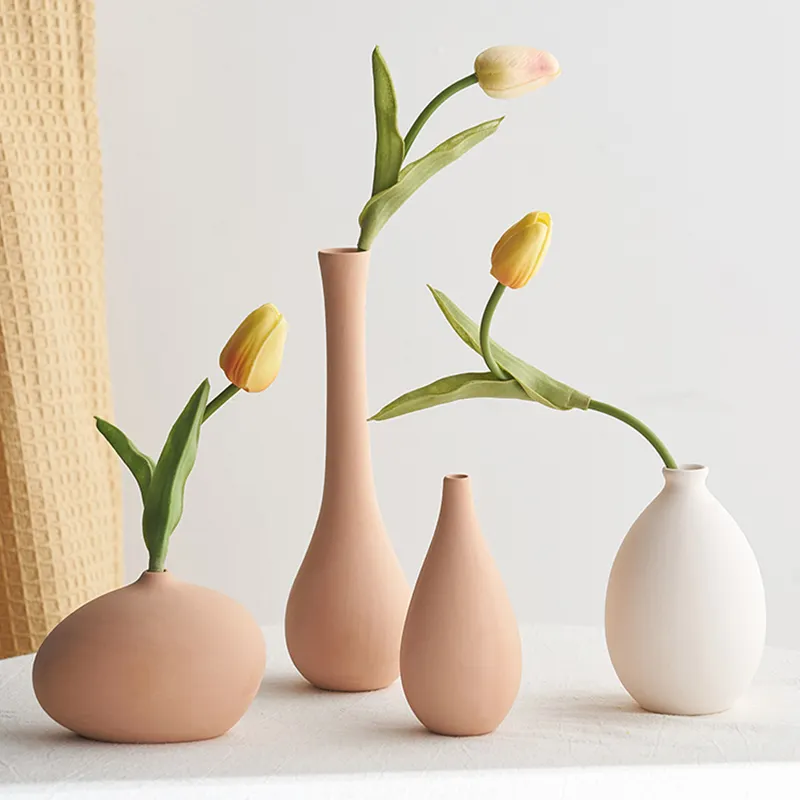 Nordic Minimalist Custom Creative Frosted Flower Arrangement Artistic Decor Living Room Ceramic Vase