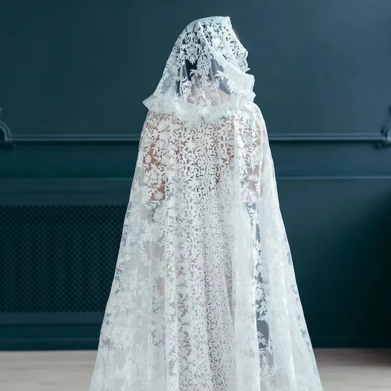 Платье шаль Расширенная вышитая кружевная куртка для свадьбы невесты или девушки платье шаль болеро с цветочным узором Белый