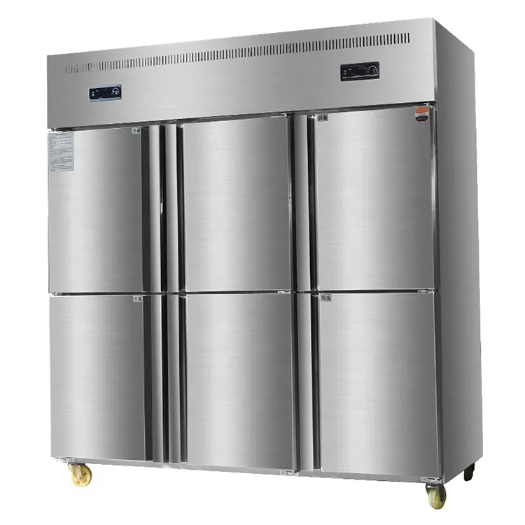 Двухтемпературный четырехдверный холодильник/коммерческий шкаф для хранения холодильника/вертикальный шкаф для холодильника
