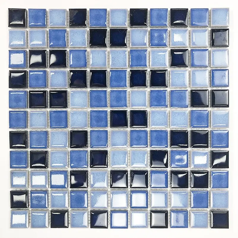 Colorize Square Kiln Vary Blue Ceramic Porcelain Swimming Pool Mosaic Tile Blues Wall Ceramic Mosaics