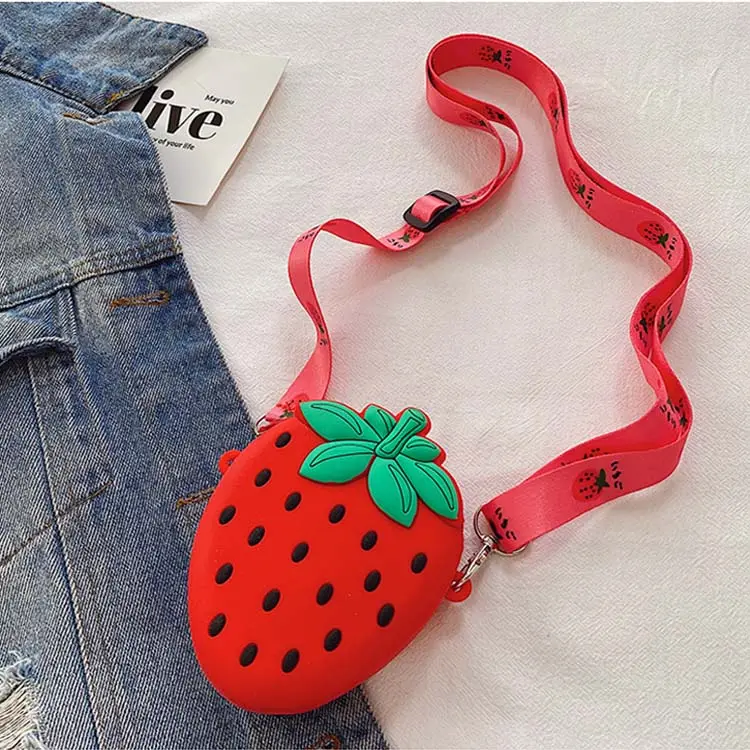 New Coming Useful Crossbody Rope Wallet Coin Purse With Cute Kawaii Fruit Small Wallet Shoulder Rope Credit Card Purse Wallet