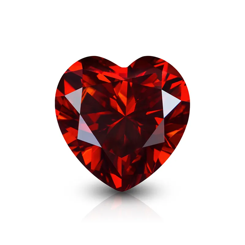 Красный свободный муассанитовый 100% настоящий лабораторный драгоценный камень для женщин ювелирные изделия кольцо с бриллиантами материал GRA груша/Круглый/Изумрудный/Сердце/Овальный Ограненный