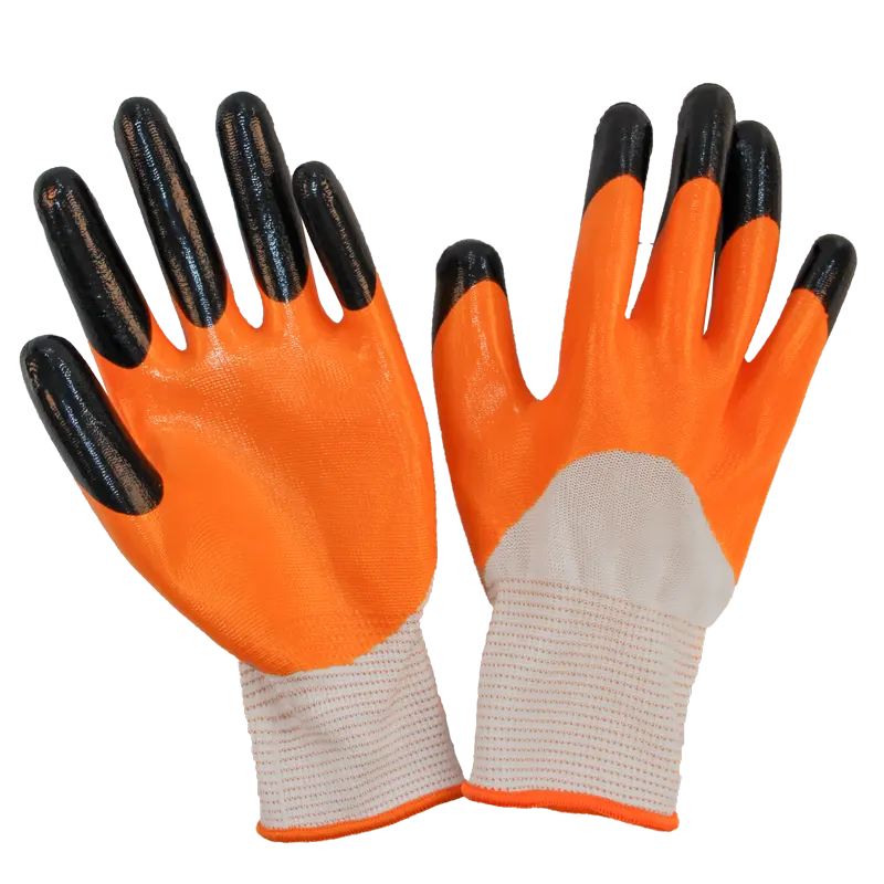 Breathable Cut Resistant Bulk Nitrile coated Gloves nylon yarn knitted gloves
