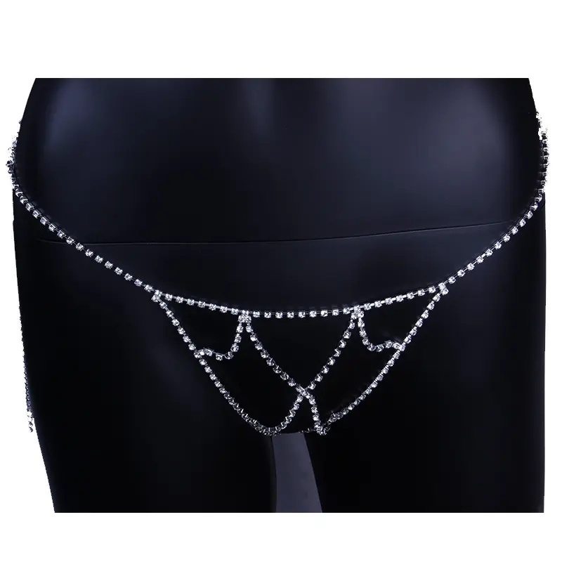 Crystal Rhinestone Thong T Back Underwear Body Jewelry Sexy Body Chain for Women Sexy lingerie Beach Decoration Jewelry