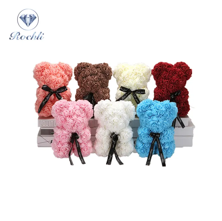 Hot 25cm artificial Foam Teddy Bear Rose bear flower valentine's day gift