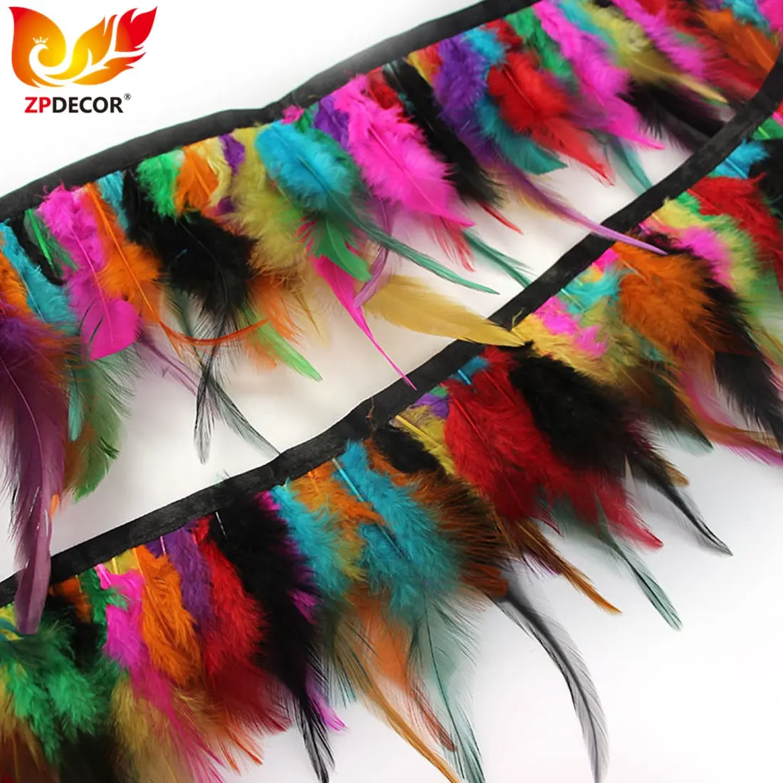 Оптовая продажа с завода ZPDECOR, 30 цветов, окрашенные петушиные перья, отделка для модной одежды