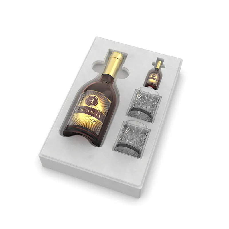 Wholesale Manufacturer Custom Eco-Friendly Recyclable Wet Press Molded Sugarcane Tray Pulp For Wine Gift Box