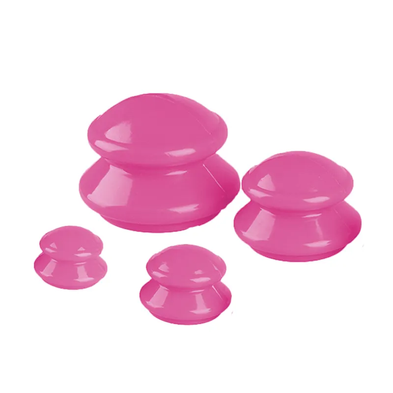 Розовая силиконовая антицеллюлитная чашка, массажная силиконовая китайская чашка для тела и лица