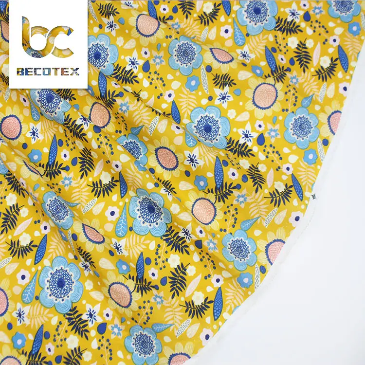 high quality 100% cotton digital floral printed fabric for clothing