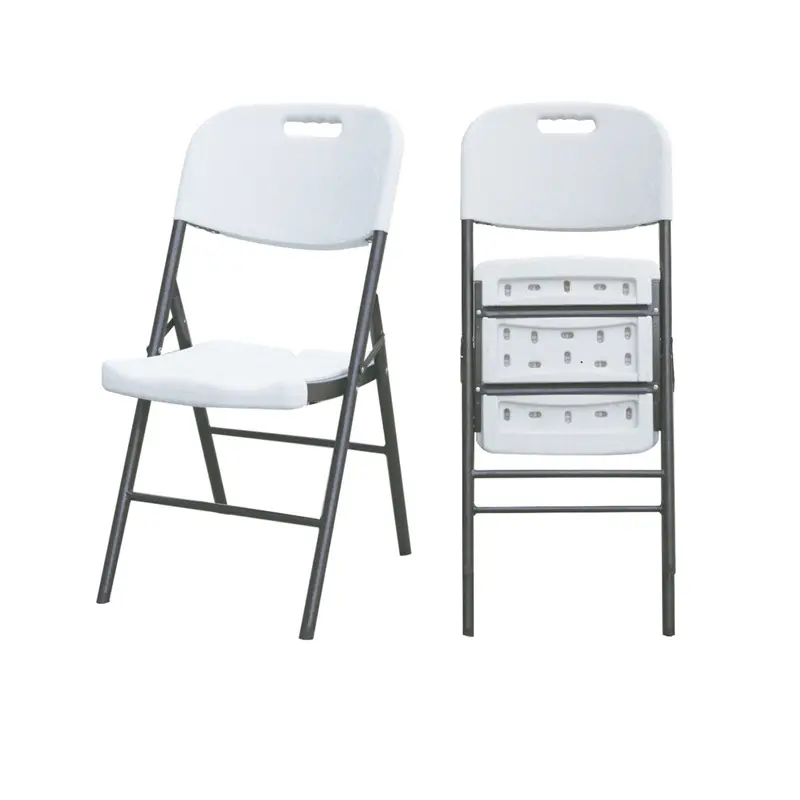 Оптовая продажа, китайская мебель, столы и стулья, белый полимерный складной стул, пластиковое уличное производство для вечеринок