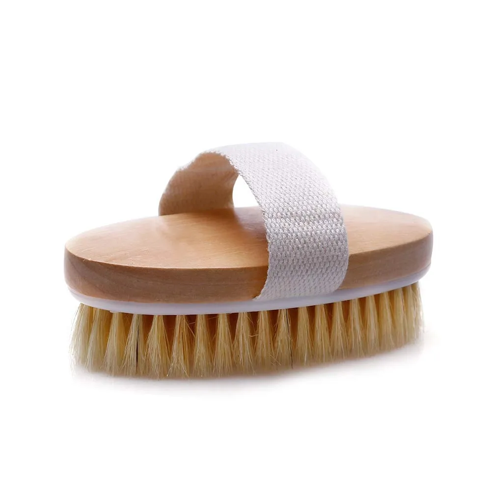 Bath Brush Dry Skin Body Clean Brush Wooden Bath Brush Natural Bristles Brush