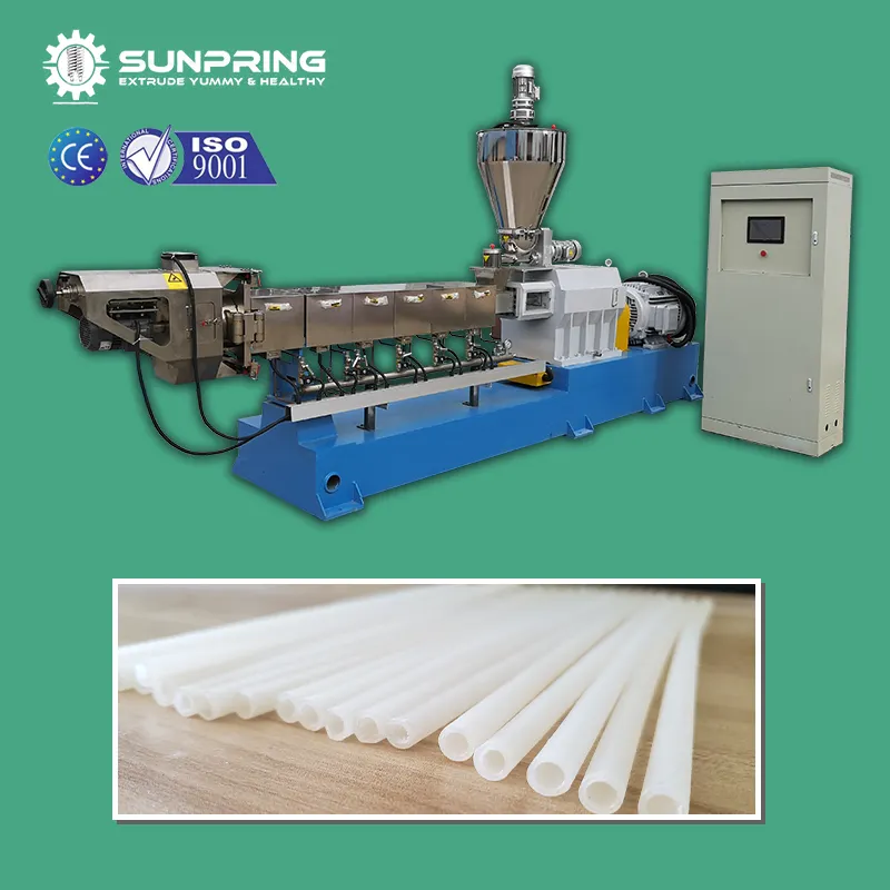 SUNPRING rice straw production line biodegradable plastic straw making machine