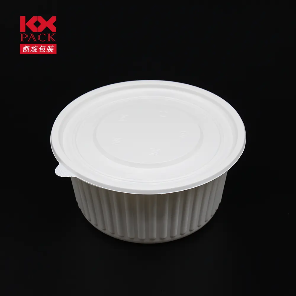 Disposable Food Plate Corn Starch Environmental Eco-friendly Biodegradable PLA Material Round Food Packing Tray With Lid