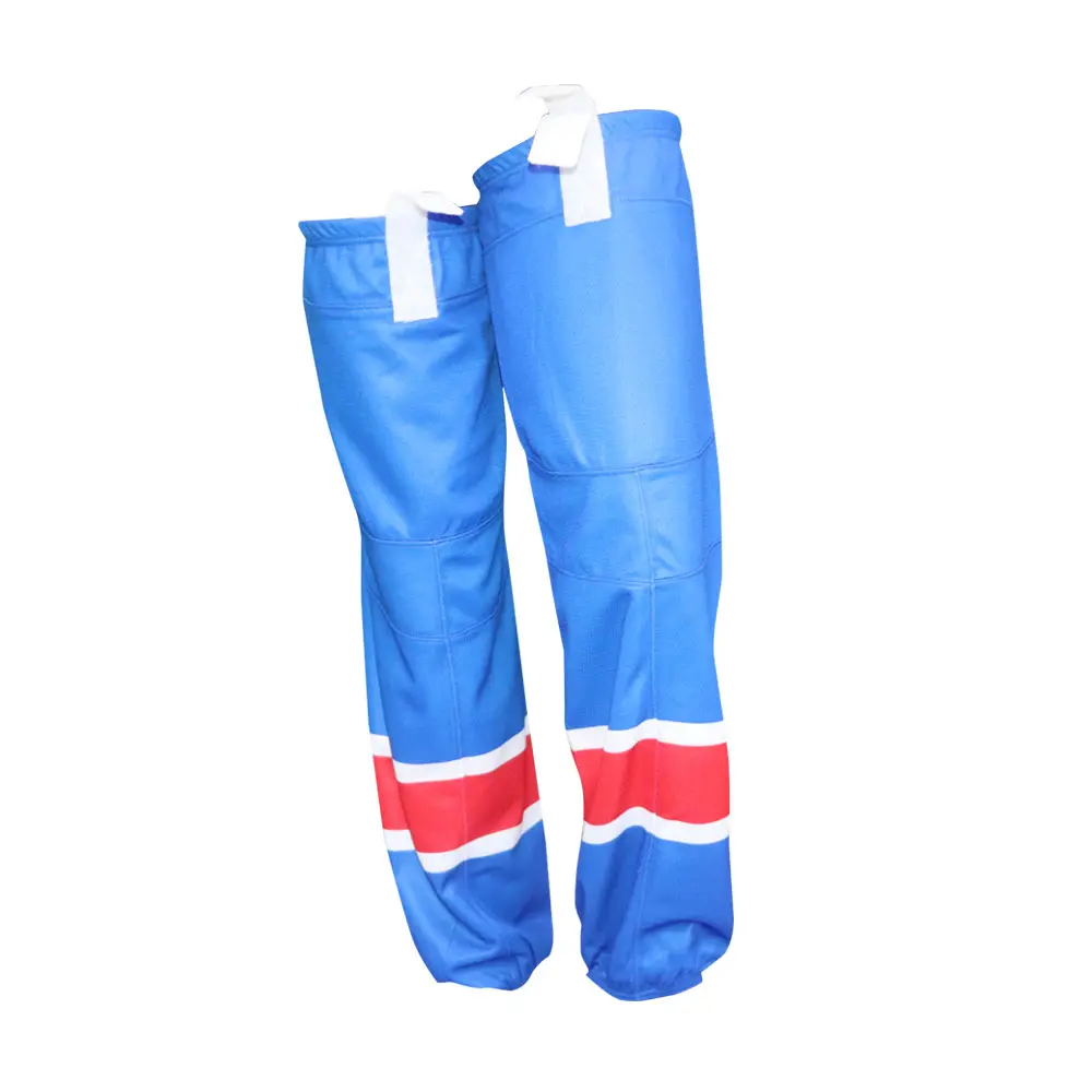 Индивидуальные сублимированные трикотажные двухсторонние носки из полиэстера для хоккея с шайбой