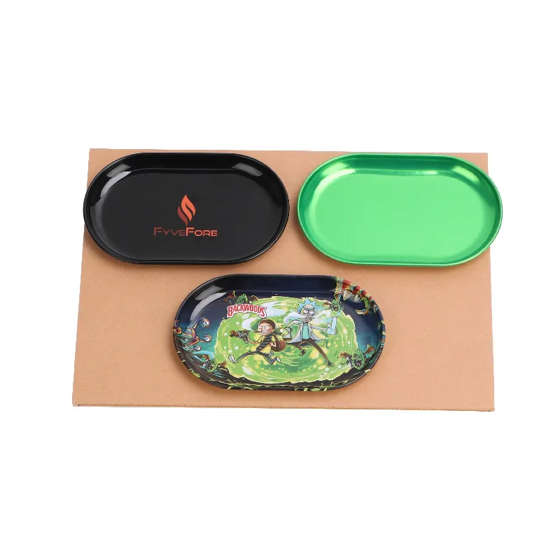 Wholesale small Custom Tinplate metal mini tobacco rolling Tray weed Smoking Accessories smoke Tobacco rolling Tray