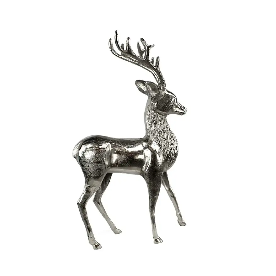 Новогоднее украшение олень скульптура олень орнамент фигурка с серебряным покрытием производитель Индии