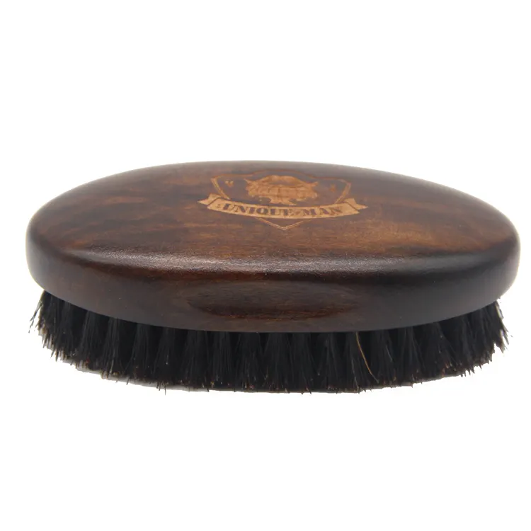 Nature retro color 100% boar bristle hair beard brush custom logo for mens beard grooming kit