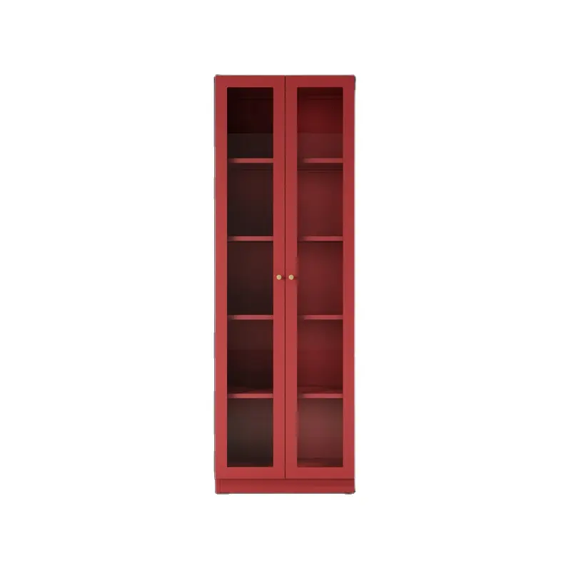 Nordic style furniture glass door book steel cabinet with shelf