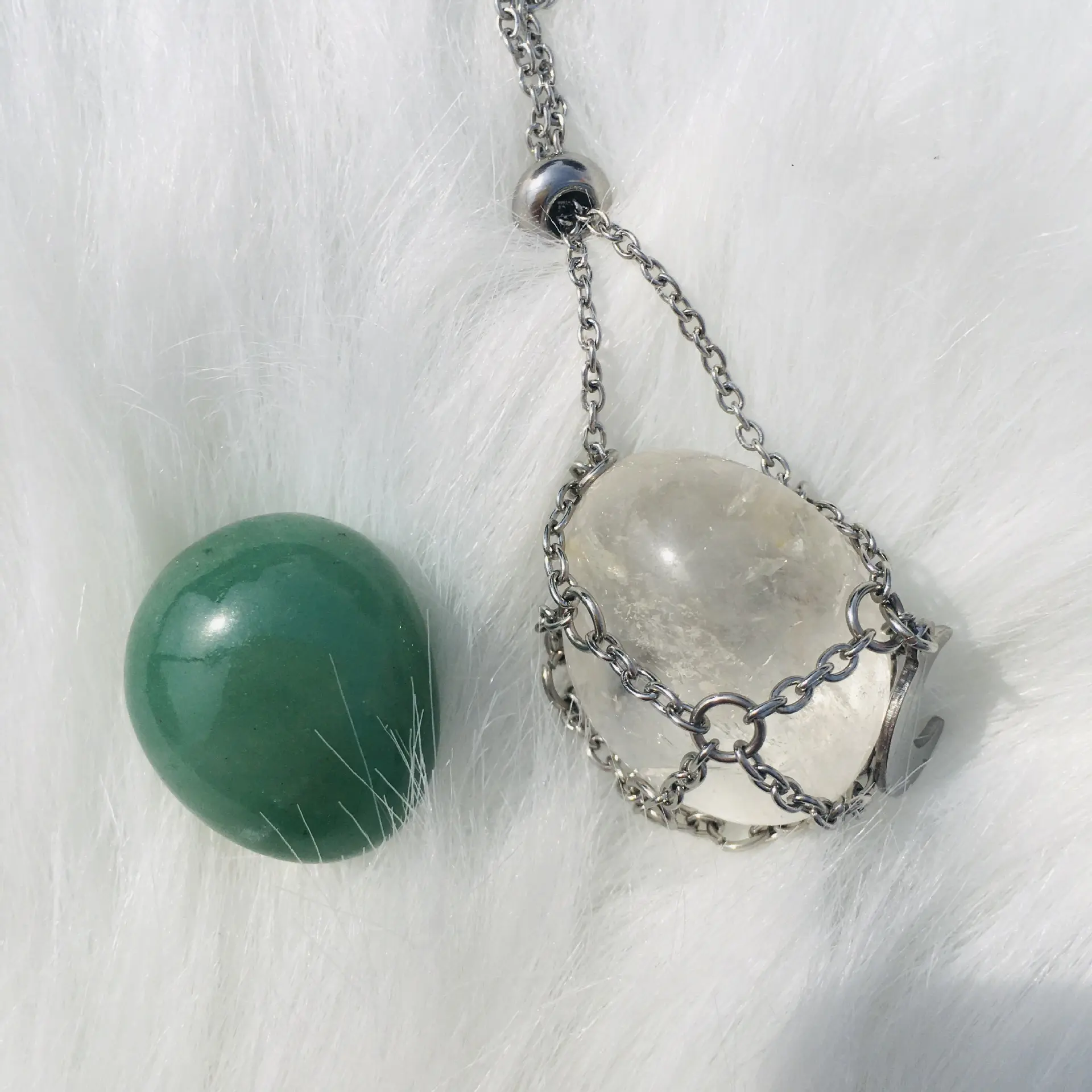RTS модные ювелирные изделия из натурального камня металлическая плетеная сетка Регулируемая Длинная цепочка Кулон ожерелье с Луной