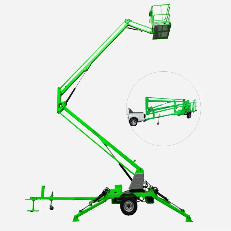 towable articulating boom lift self propelled articulated light compact GAIN boom lifts trailer boom lift