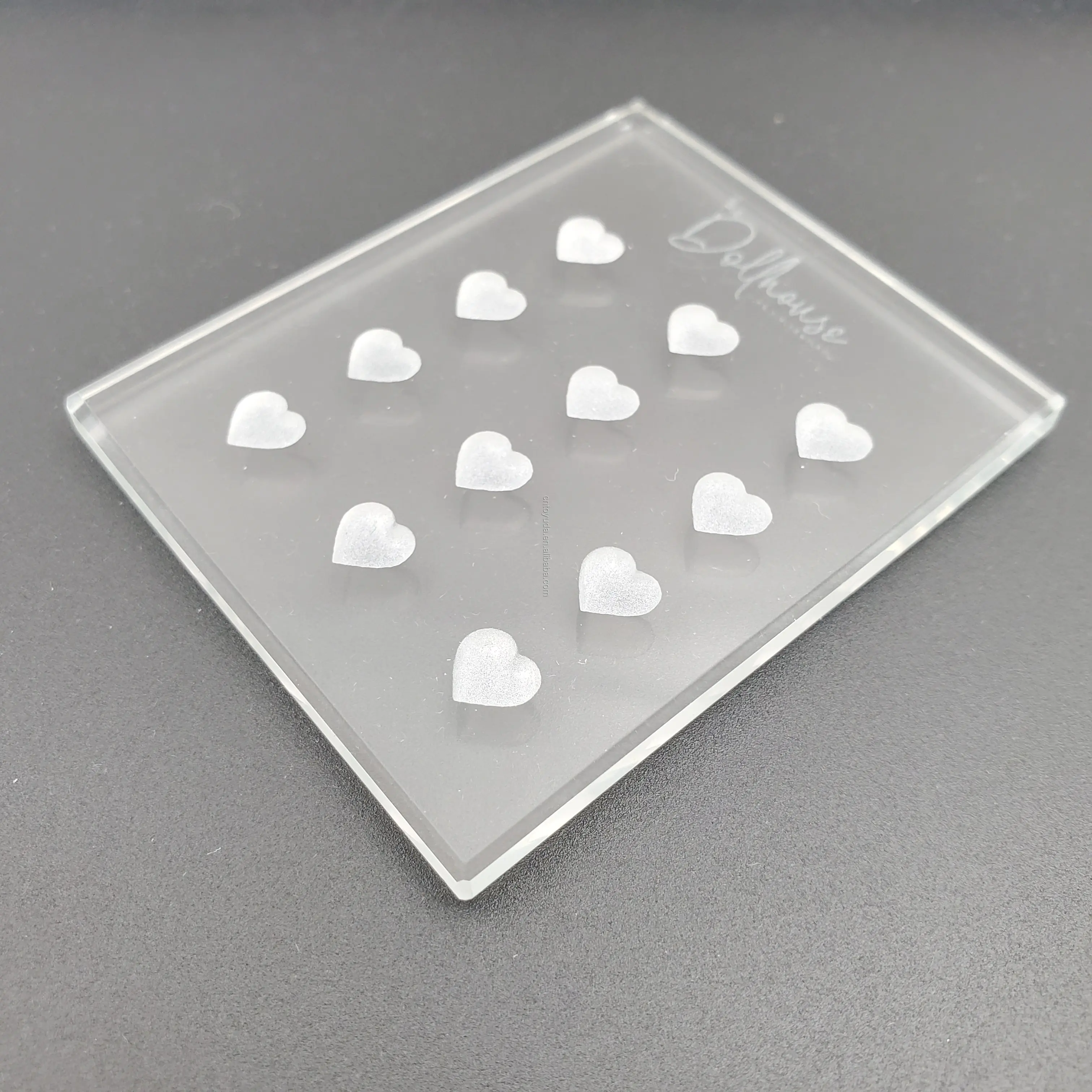 glass glue holder/clear glue holder/heart shape glue holder