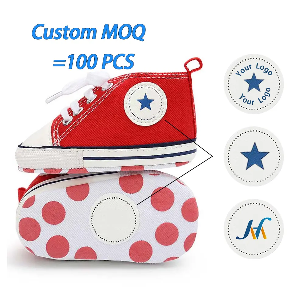 Индивидуальный минимальный заказ 100 шт. фирменная упаковка логотипа OEM ODM холст первая обувь для мальчиков