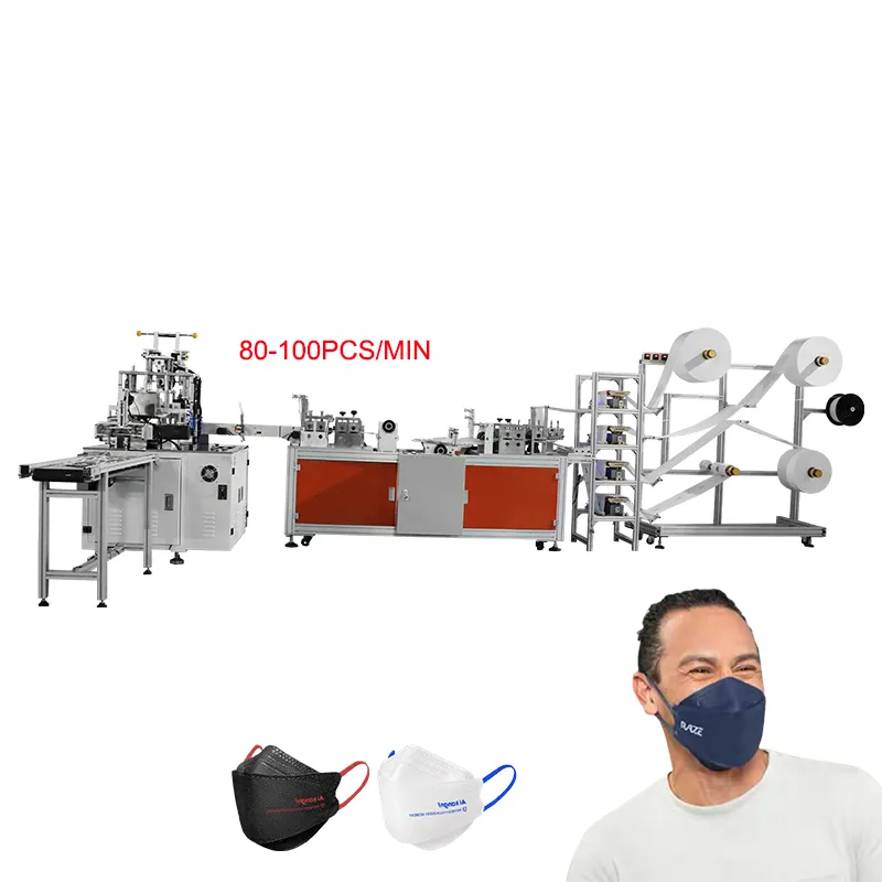 Полностью автоматическая машина kf94 2d 3d Корейская хирургическая маска в форме рыбы, машина для изготовления маски для лица типа KF94