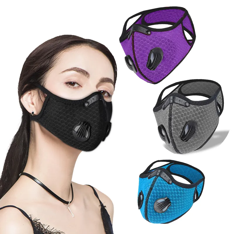 Customized made Party Masks Activated Carbon Pm2.5 Filter anti dust bicycle motorcycle cycling valve Sports Mask