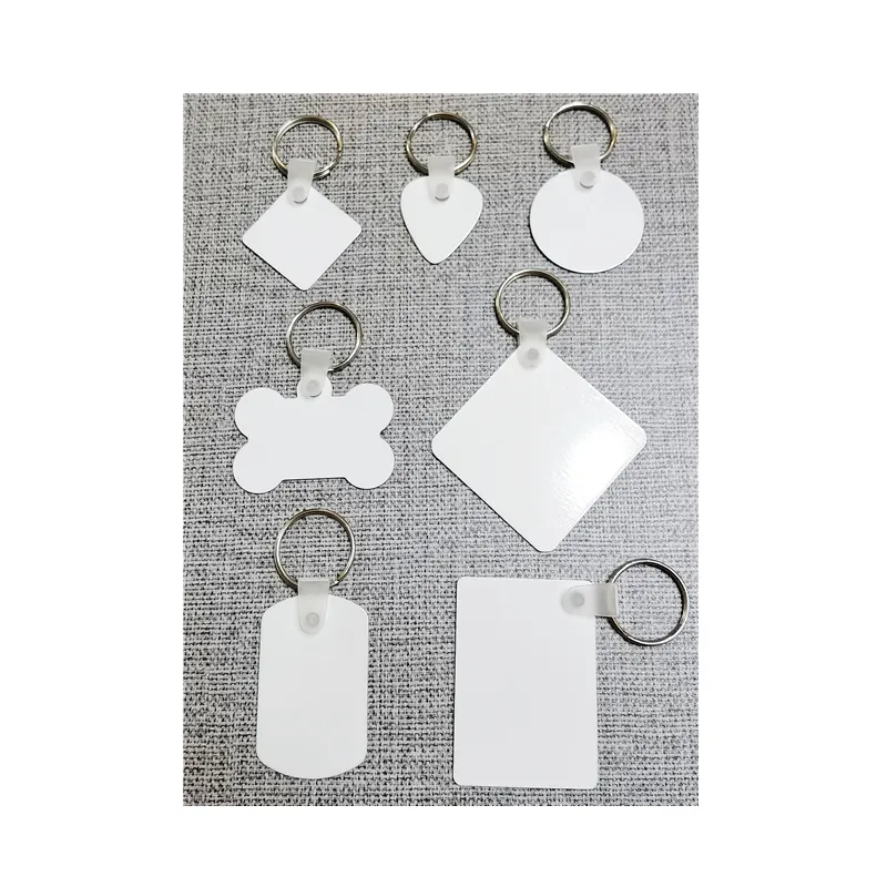 Factory Double Sided Metal Key chain Round Square Shape Custom Sublimation Blank Aluminum Keychain for Dye Sub