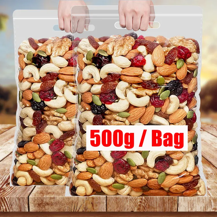 OEM wholesale 500g bag Mixed Nuts and Dried Fruit Snacks mix nuts and dried fruits food