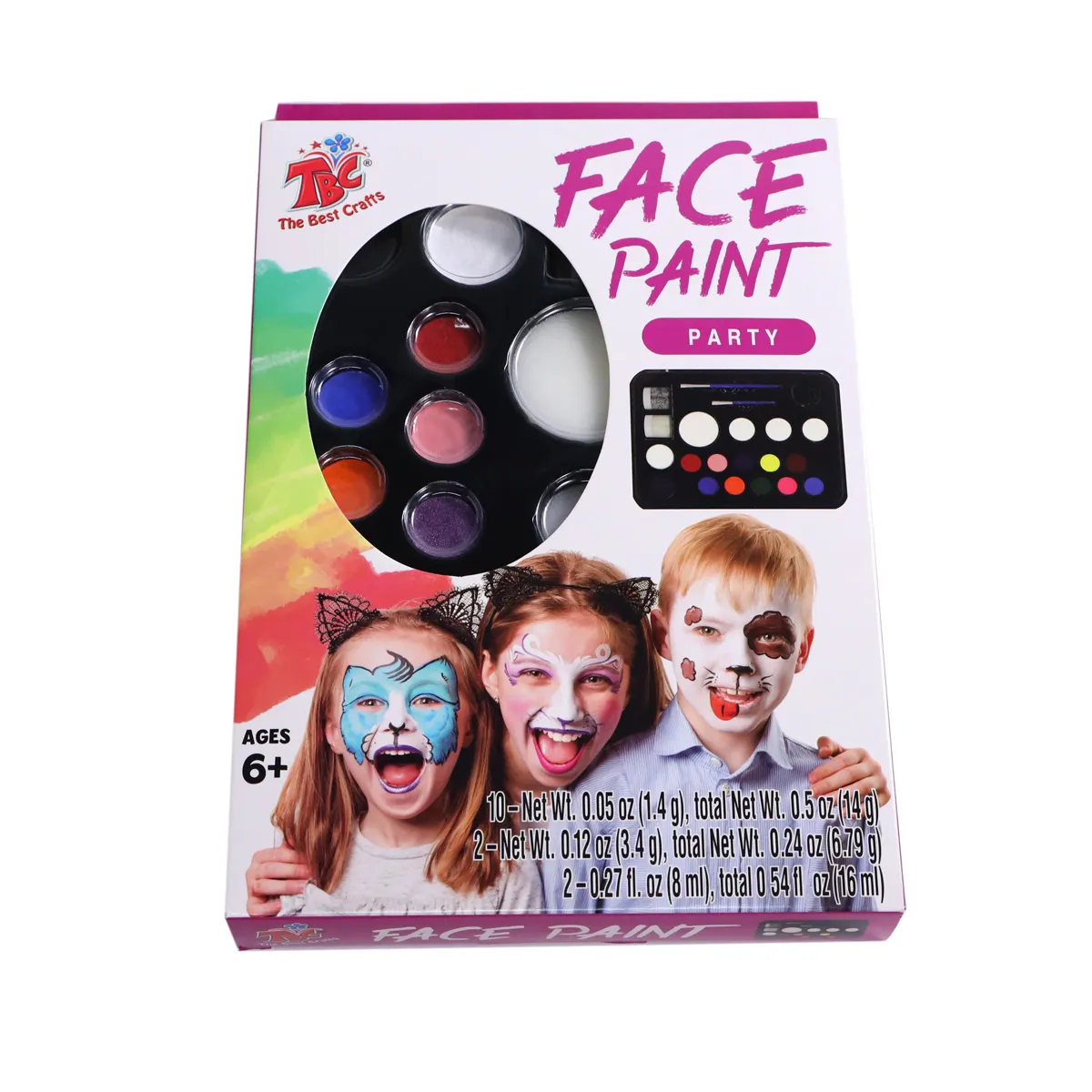 Amazon бренд TBC легко снимается 12 видов цветов краски для лица лицевой панели комплект Уход за кожей лица набор для рисования для вечеринки чемпионата мира по футболу краски для лица для детей