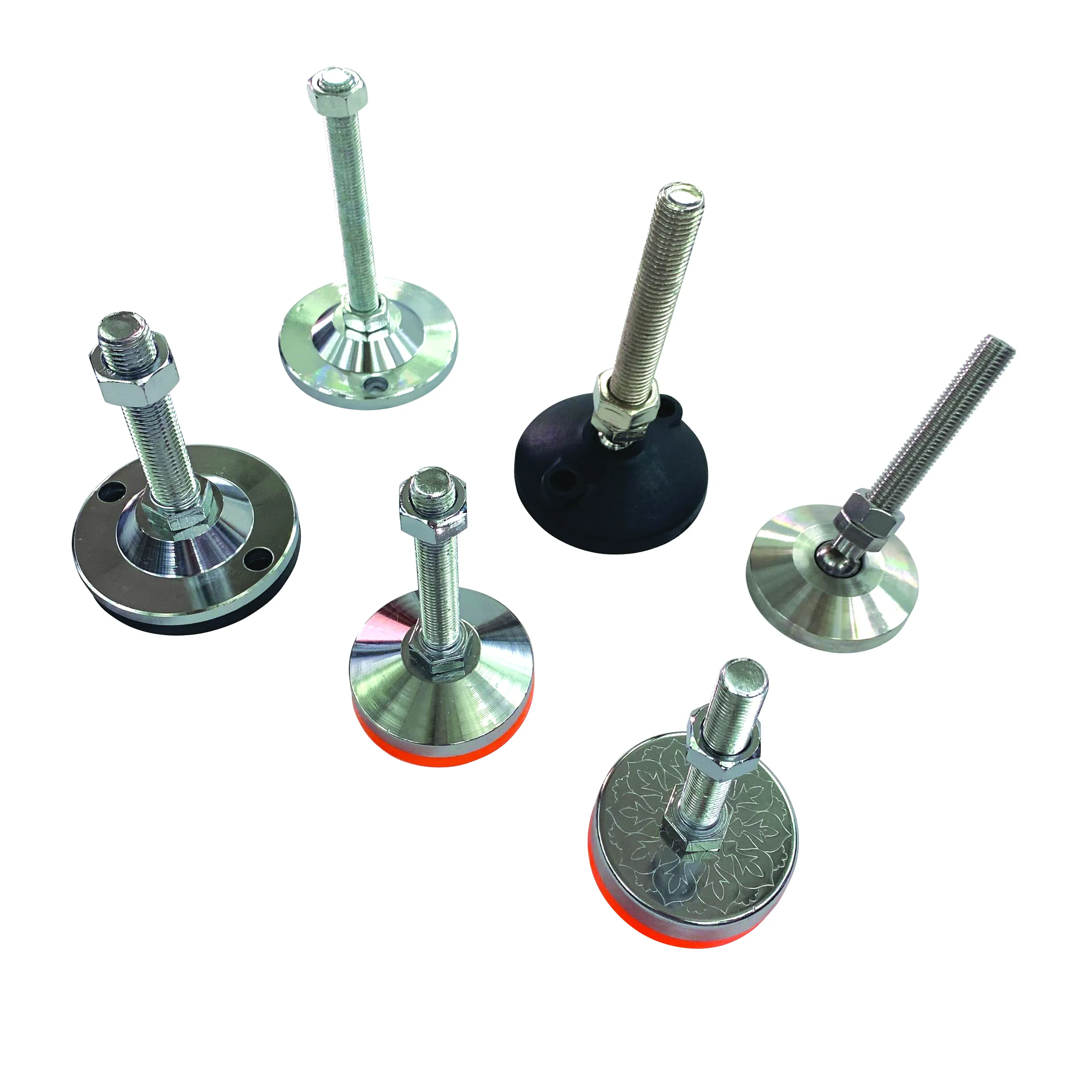 machine leveling feet m12 stud length 100mm heavy duty leveler legs with lock nuts, 4-pack