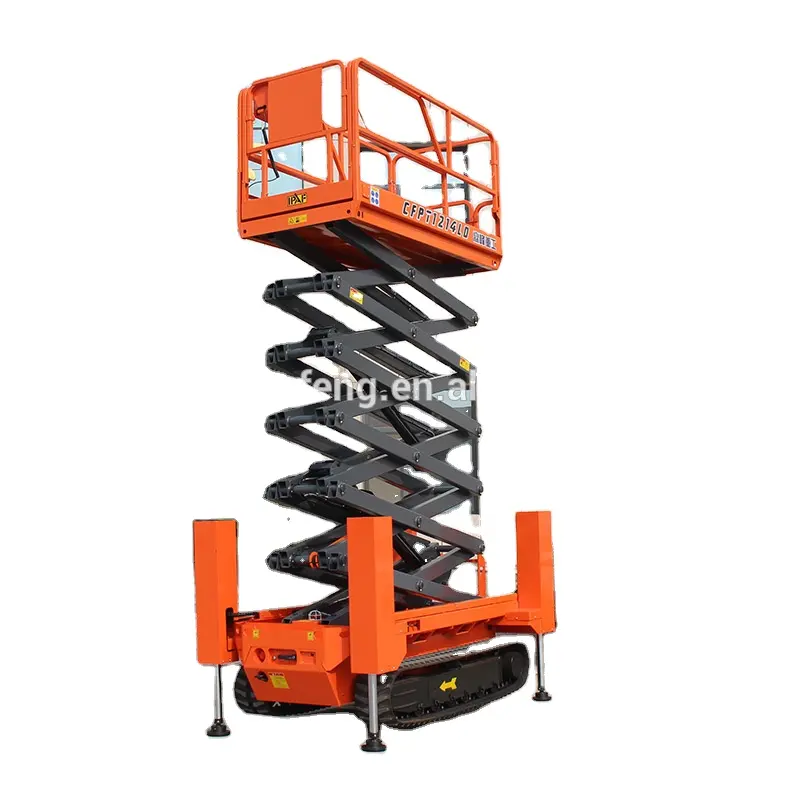 450kg capacity lift vertical aerial work platform Outdoor rough terrain crawler scissor lift