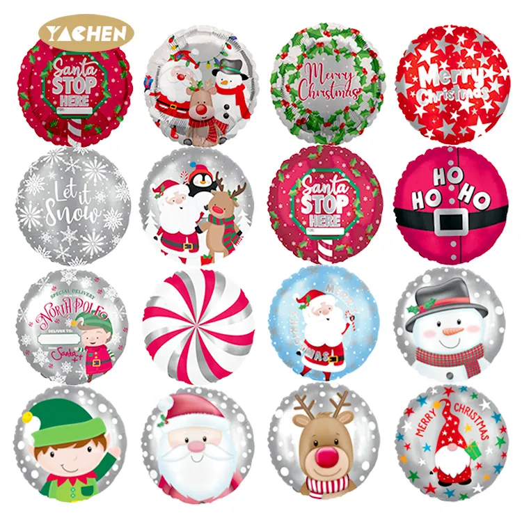 Оптовая продажа, 18 дюймов, круглые украшения для рождественской вечеринки YACHEN, гелиевые фольгированные воздушные шары
