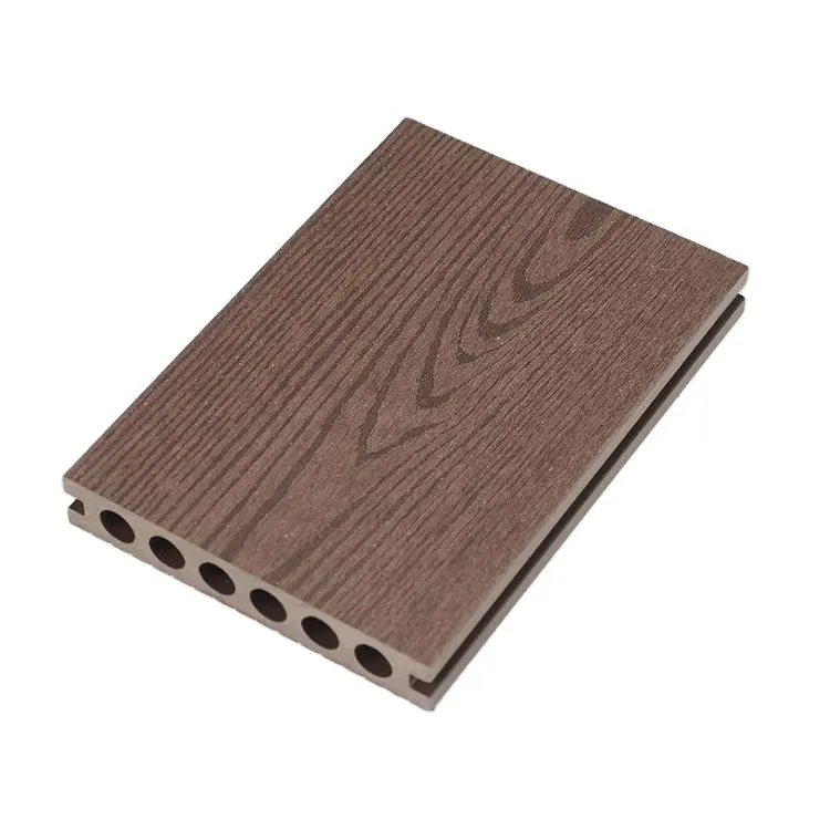 WPC 3D embossed flooring woodgrain planks anti slip plastic wood composite decking outdoor garden flooring deck