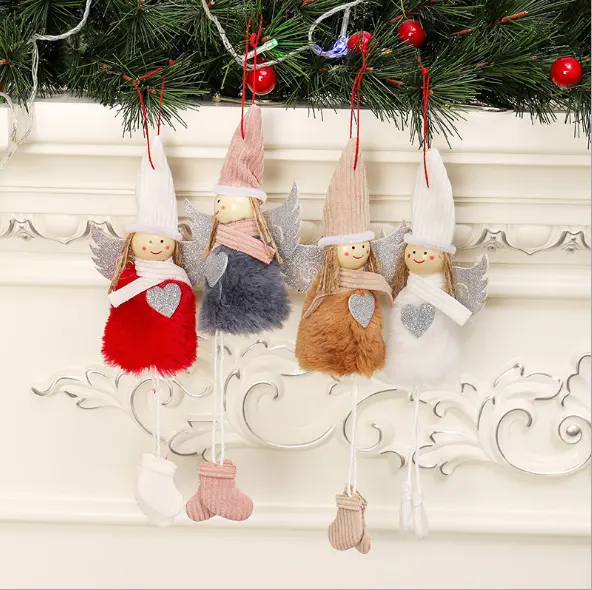 2022 ylm wholesale christmas gift christmas decoration wholesale Christmas Tree Pendant creative idea Lovely Angel Plush Doll