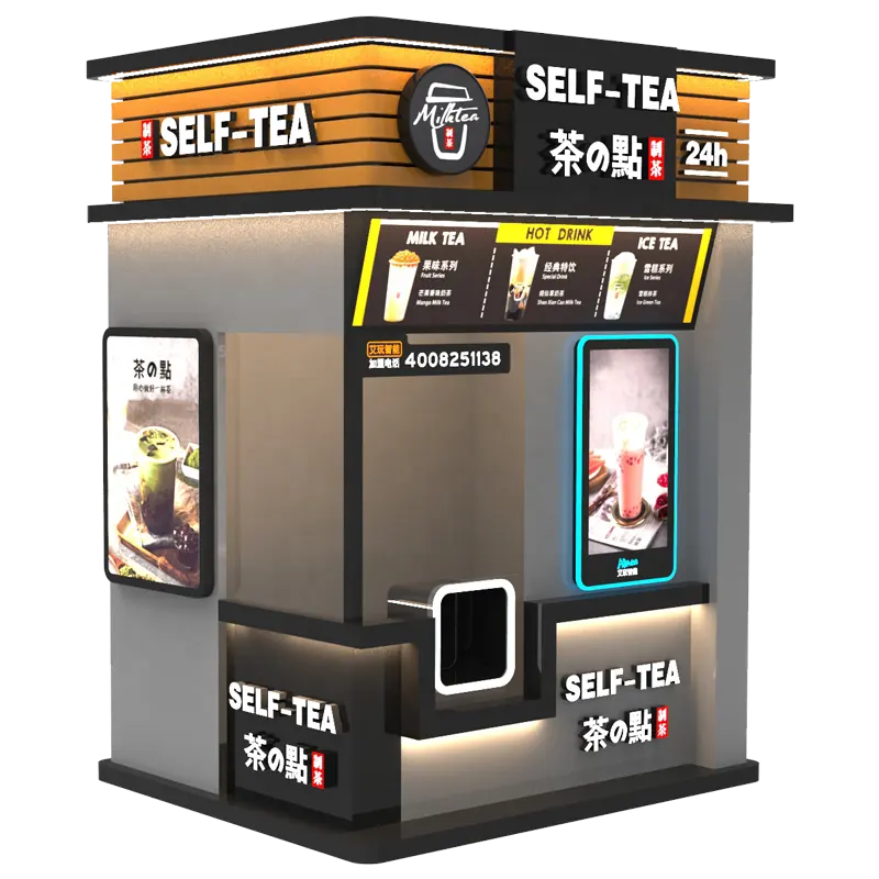 Умный Автоматический торговый автомат для молока, чая, кофе для торговых центров и супермаркетов, автомат для продажи Пузырькового чая с монетами