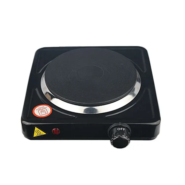 Электрическая плита, портативная Одиночная горелка 1000 Вт, чугунная горячая плита, черная электрическая плита для приготовления пищи с контролем температуры