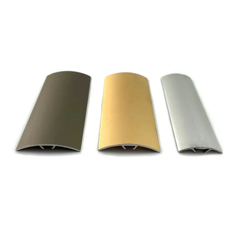 Изогнутая Нескользящая керамическая плитка с серебряным переходом, Золотая алюминиевая отделка для пола