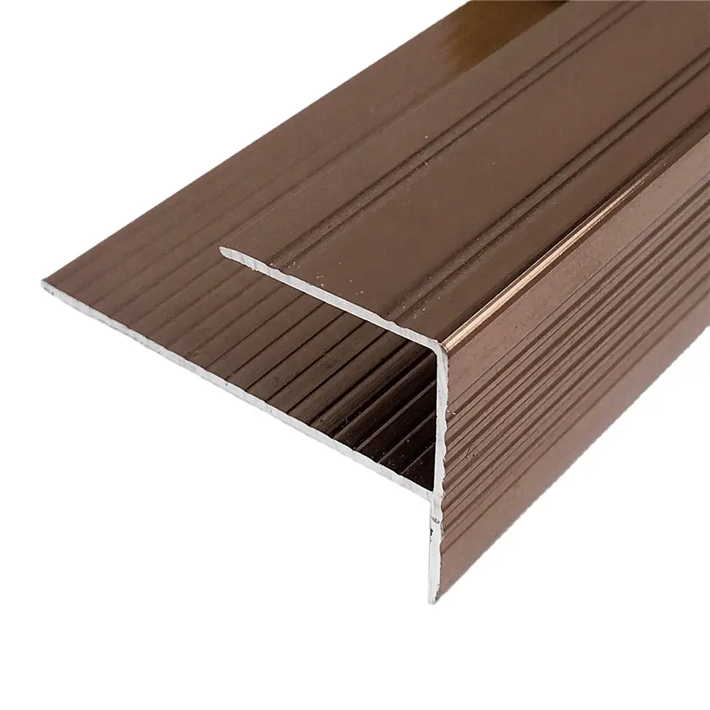 Aluminum stair non slip edge protector F shape  stair nosing