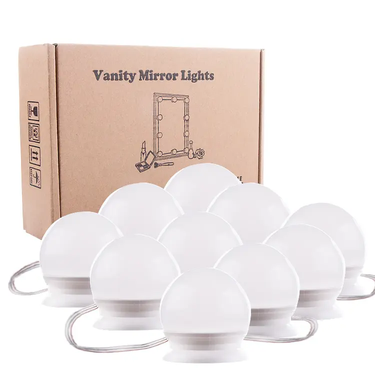 12 ламп макияж портативный Голливудский стиль светодиодные зеркальные светильники для туалетного столика